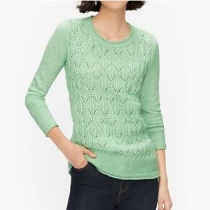 Talbots light green pointelle sweater